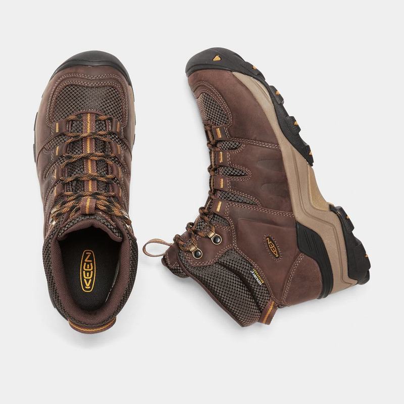 Keen Gypsum II Waterproof Mid Mens Hiking Boots Coffee NZ Sale (7428-JFLSZ)